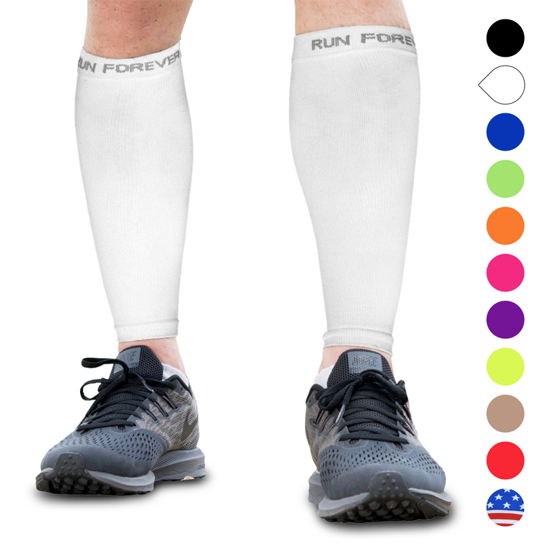 Run Forever Sports Calf Compression Sleeves, Nude, Size Large 